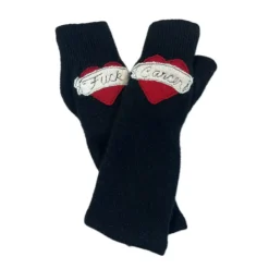 Fashion Gloves-Tattoo Heart Fuck Cancer Gloves